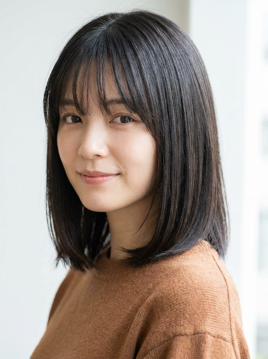Blunt Bob mit Wispy Bangs - Bob mit Pony